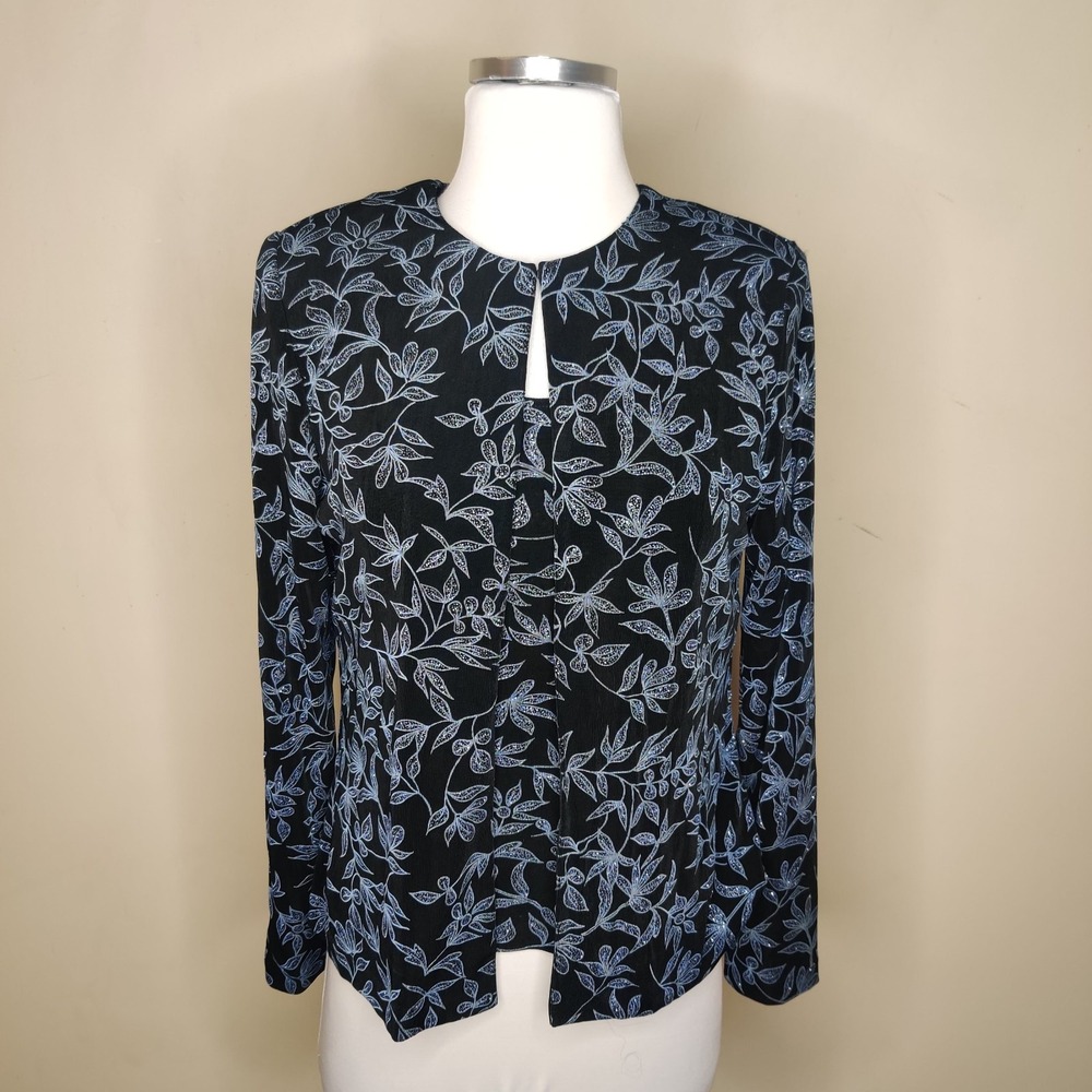 Xscape Joanna Chen Jacket Tank Set Floral Shimmery